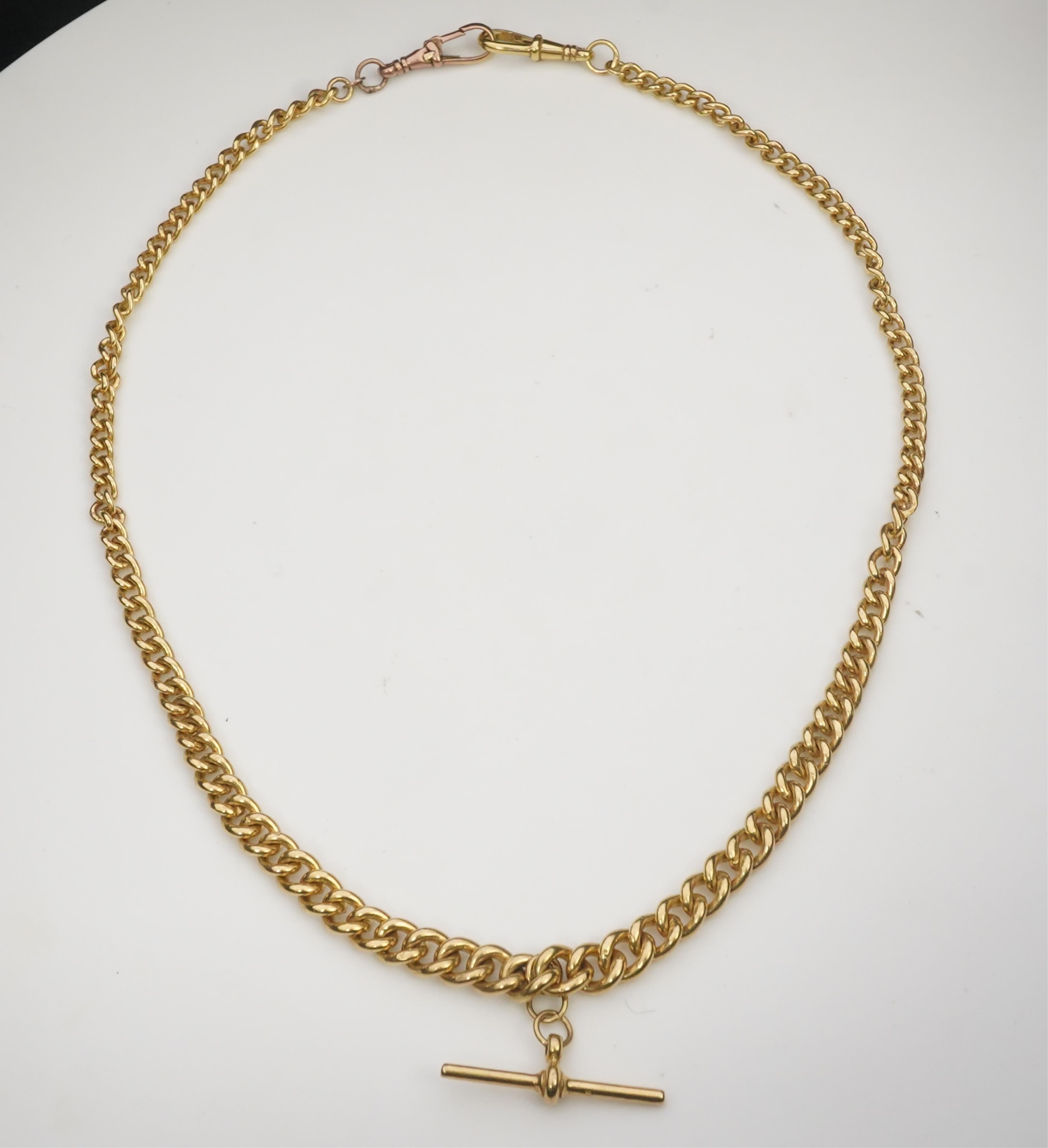 A 9ct gold Albert chain, mid 20th century